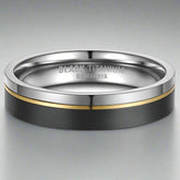Black Titanium Ring with yellow gold detail